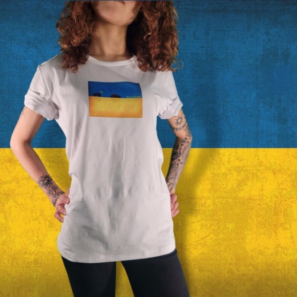 Ukraine Tractor Flag Tee - SUPPORT UKRAINE NOW! - Picture 2 of 5